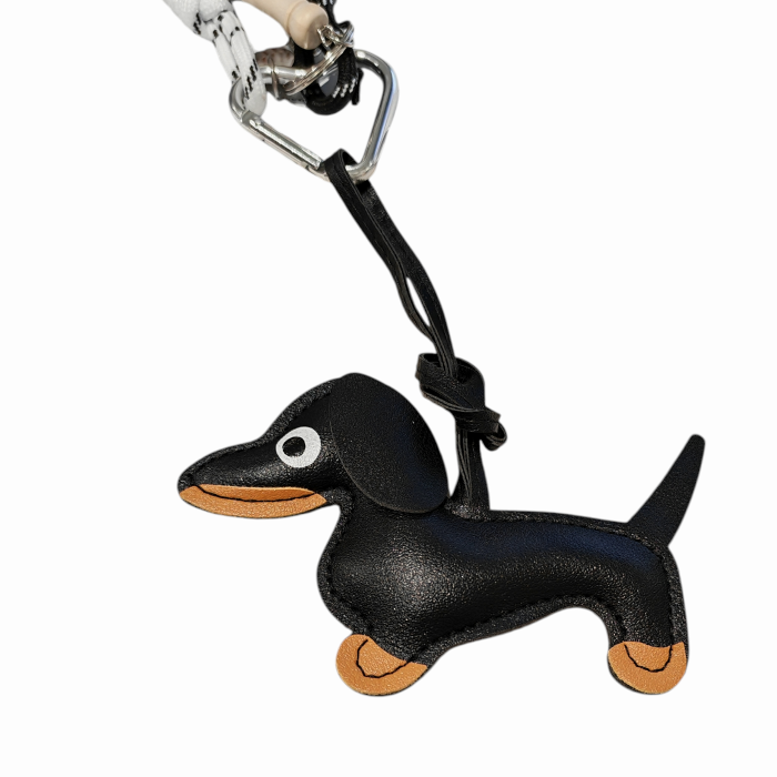 Portachiavi NALI' ciondolo per borse con cane in ecopelle dettagli sportivi e intrecciati