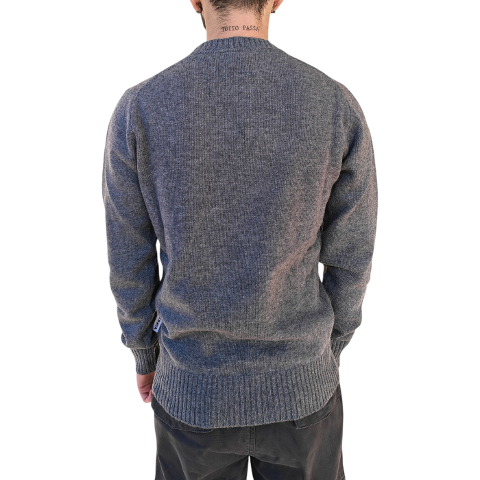 Maglia uomo BERNA girocollo misto lana collo e orli elastici a costine