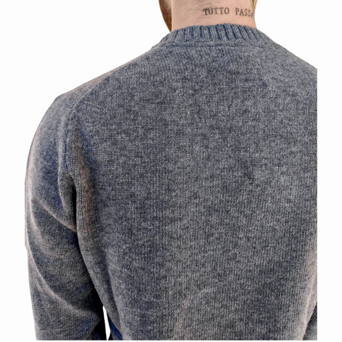 Maglia uomo BERNA girocollo misto lana collo e orli elastici a costine