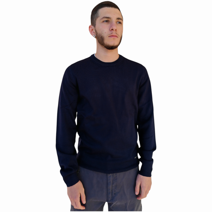 Maglia uomo GIANNI LUPO girocollo misto lana con toppe ai gomiti