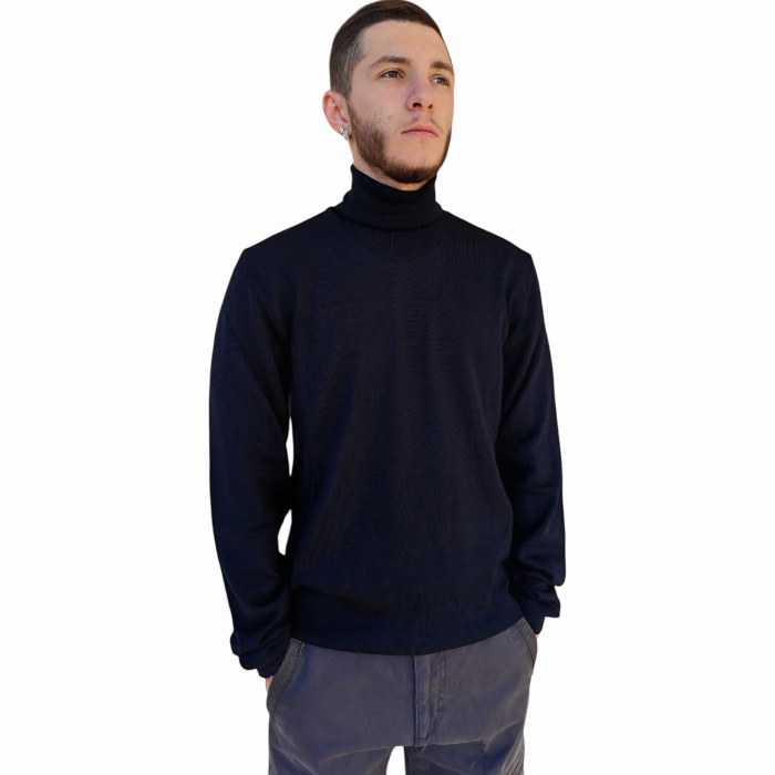 Maglia uomo IMPERIAL dolcevita misto lana vergine rasata tinta unita