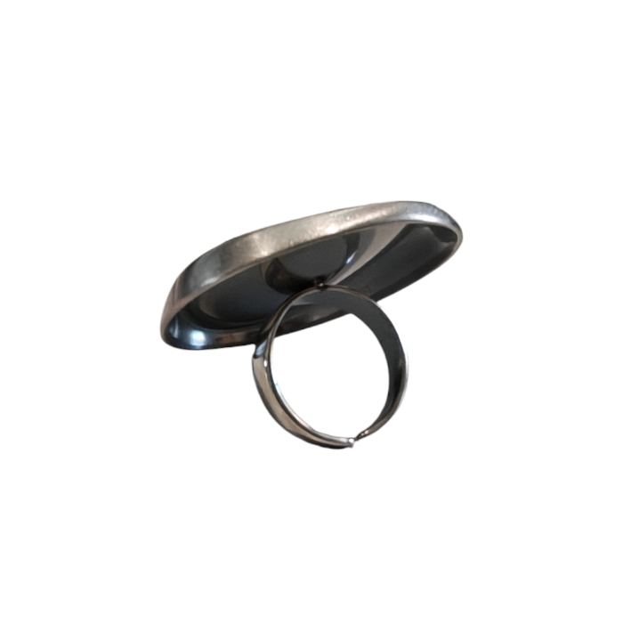 Anello donna NALI' ovale regolabile in acciaio inox satinato