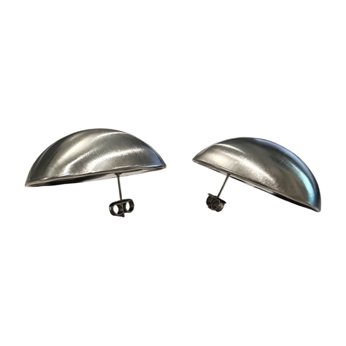 Orecchini donna NALI' a bottone tondi in acciaio satinato mod. Emy Brushed