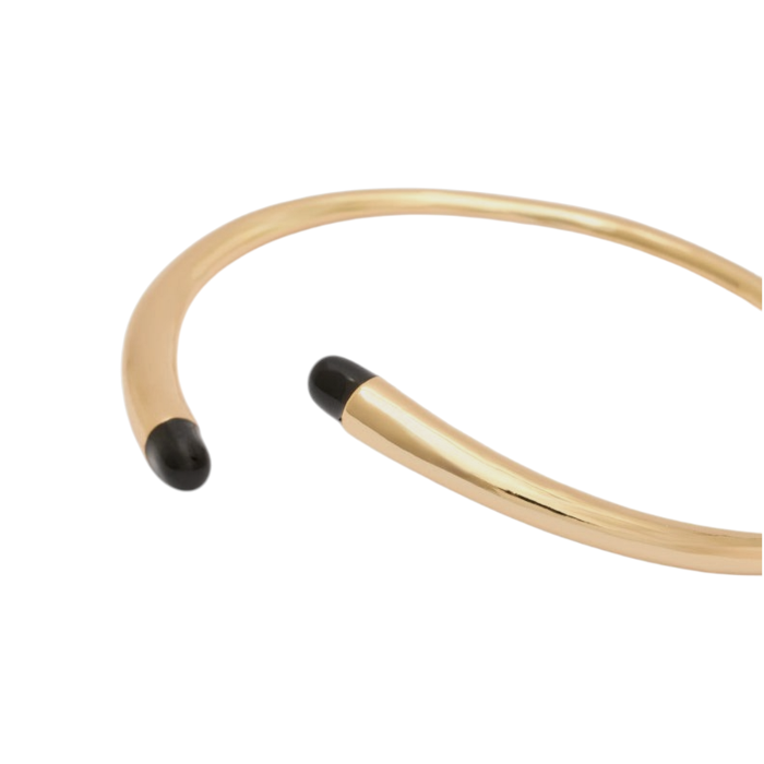 Bracciale donna NALI' irregolare in ottone dettaglio nero