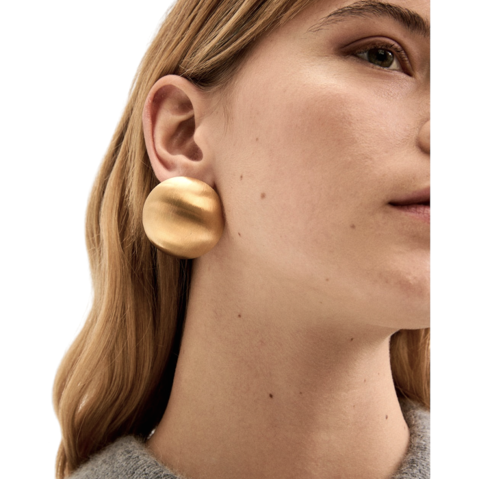 Orecchini donna NALI' a bottone tondi in acciaio satinato mod. Emy Brushed