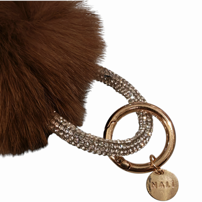 Portachiavi/Charm NALI' con pompon e anello gioiello con strass
