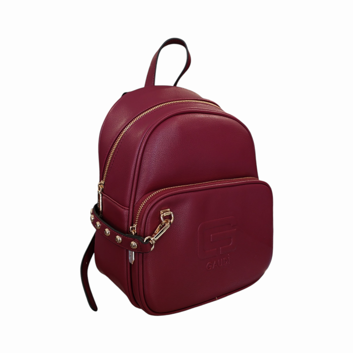 Zaino donna GAUDI' in ecopelle martellata con charms tasca anteriore e cerniera