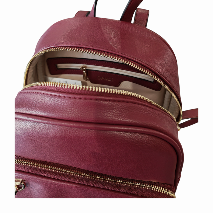 Zaino donna GAUDI' in ecopelle martellata con charms tasca anteriore e cerniera