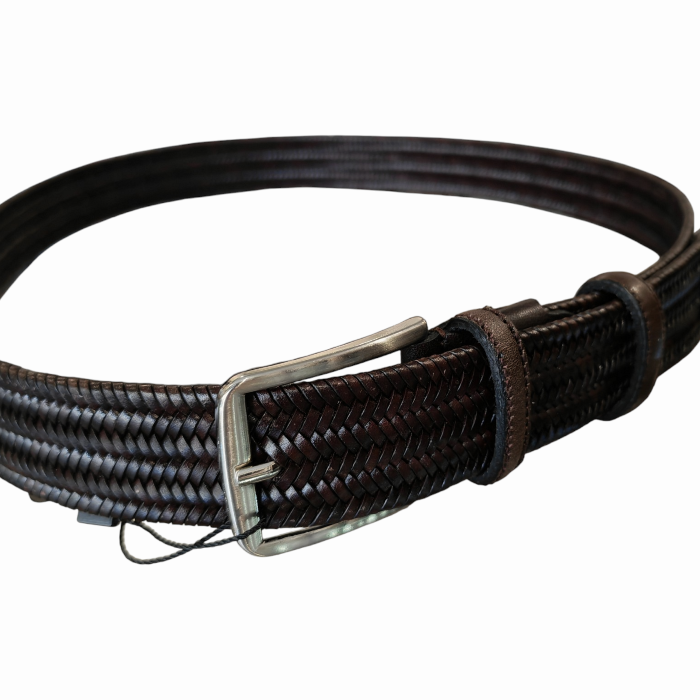 Cintura uomo GAUDI' in vera pelle intrecciata elastica