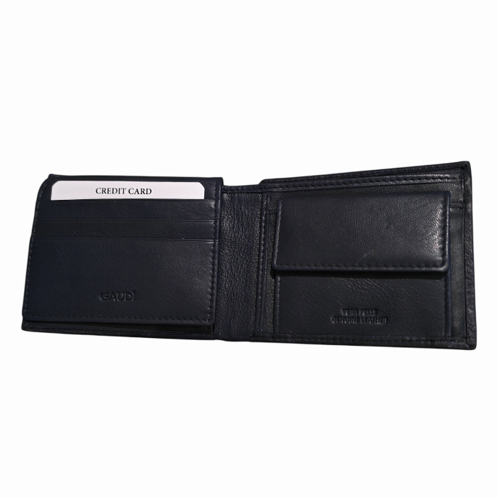 Portafoglio uomo GAUDI' in vera pelle effetto martellato con scomparti banconote e card