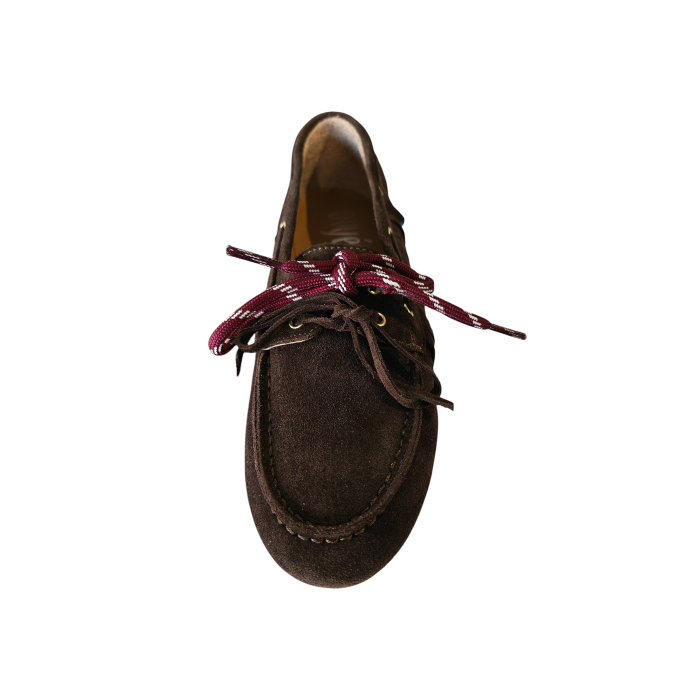 Scarpa donna OVYE' mocassino in camoscio con frange e doppio laccio