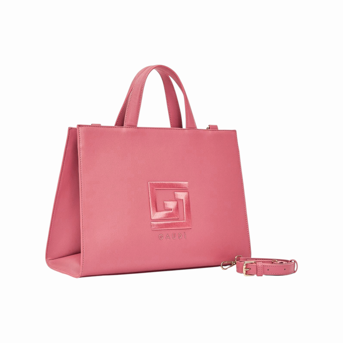 Borsa donna GAUDI' shopping bag in ecopelle martellata rigida con tracolla staccabile