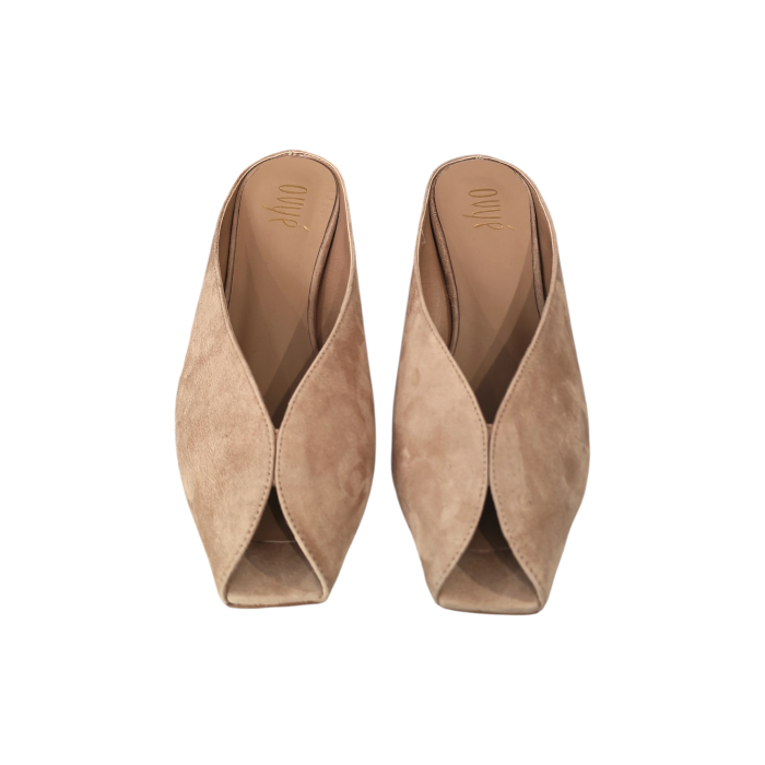 Scarpa donna OVYE' mules in camosco con tacco a cono alto 5 cm