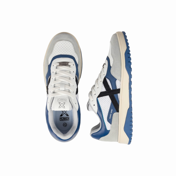 Scarpa uomo MUNICH Tennez retro 07 in rete e camoscio