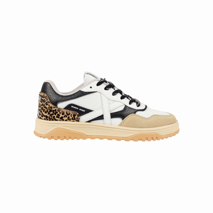 Scarpa donna MUNICH Tennez 02 retro tennis dettaglio maculato