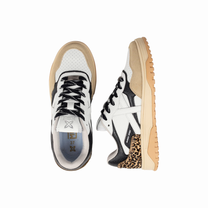 Scarpa donna MUNICH Tennez 02 retro tennis dettaglio maculato