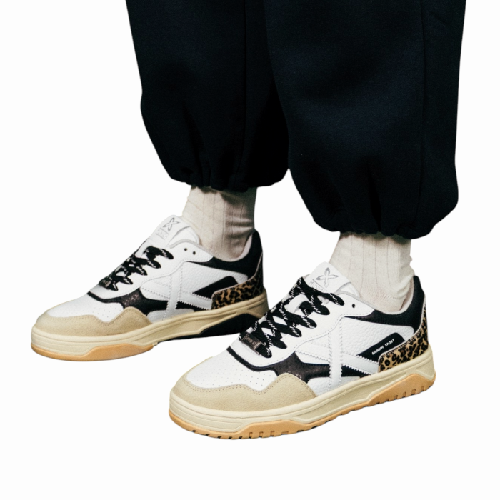 Scarpa donna MUNICH Tennez 02 retro tennis dettaglio maculato