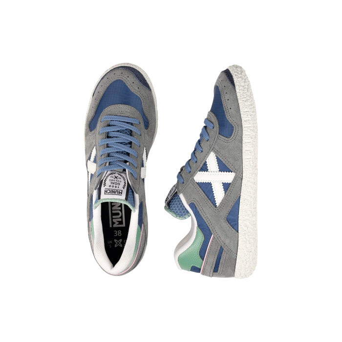 Scarpa uomo MUNICH sneakers Goal 1641 in tela di nylon e camoscio