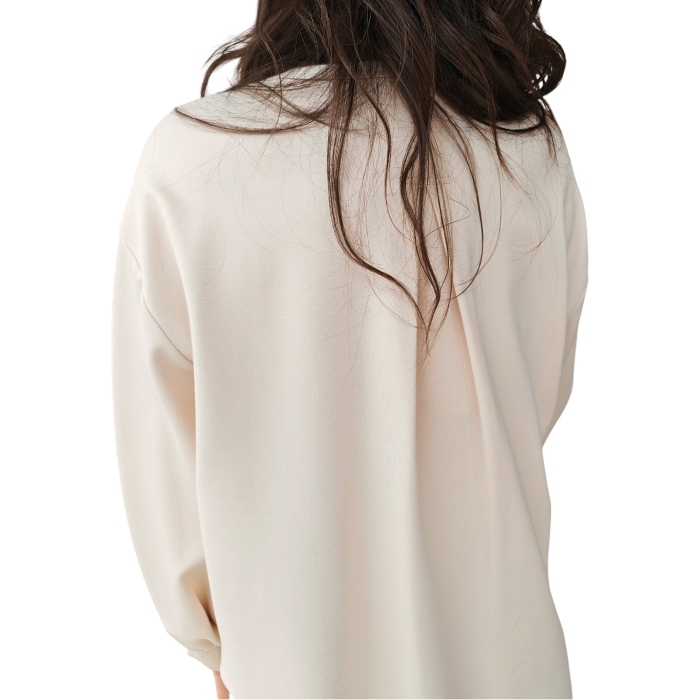 Completo donna IMPERIAL felpa girocollo maniche arricciate pantalone palazzo