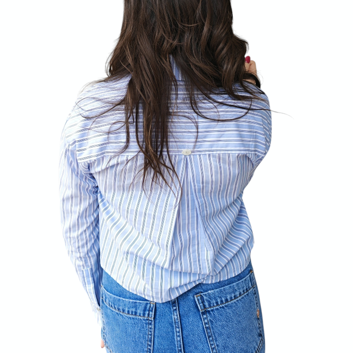 Camicia donna GIANNI LUPO 100% cotone crop rigata