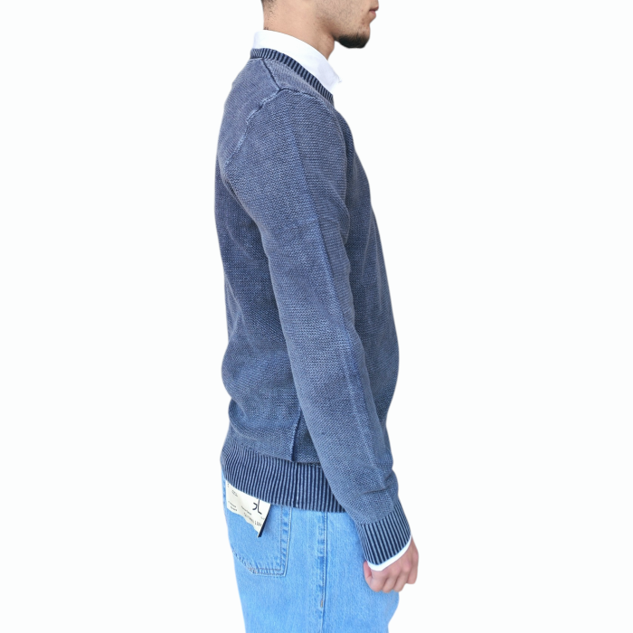 Maglia uomo GIANNI LUPO 100% cotone lavorazione intreccio effetto used