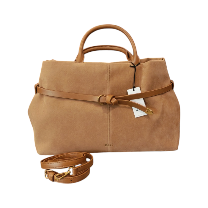 Borsa donna NALI' modello Melissa a mano in camoscio dettagli ecopelle e tracolla staccabile