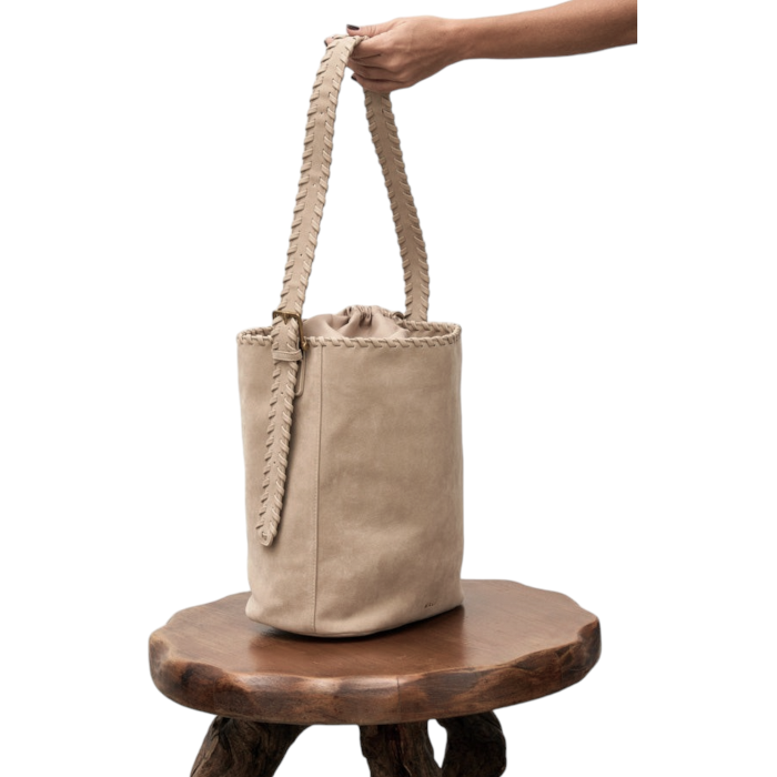 Borsa donna NALI' in suede modello Melanie secchiello a spalla