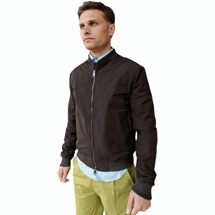 Giubbotto uomo IMPERIAL leggero antivento misto cotone con zip e orli elastici a coste