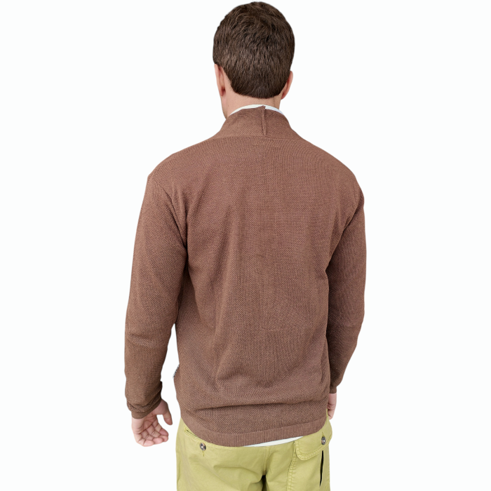 Cardigan uomo BERNA misto cotone lavorazione punto riso scollo a V