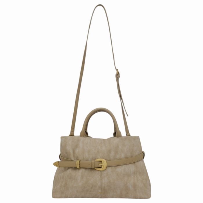 Borsa donna NALI' modello Melissa a mano in tessuto tramato dettagli ecopelle e tracolla staccabile