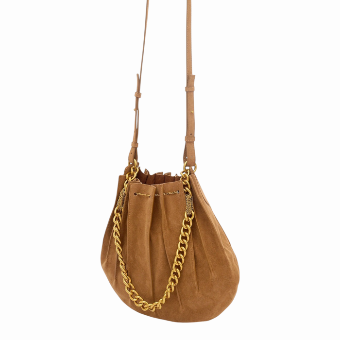 Borsa donna NALI' mod. sacca Evissa a spalla 100% camoscio con catena e tracolla staccabile