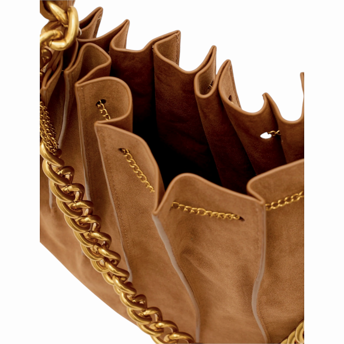 Borsa donna NALI' mod. sacca Evissa a spalla 100% camoscio con catena e tracolla staccabile