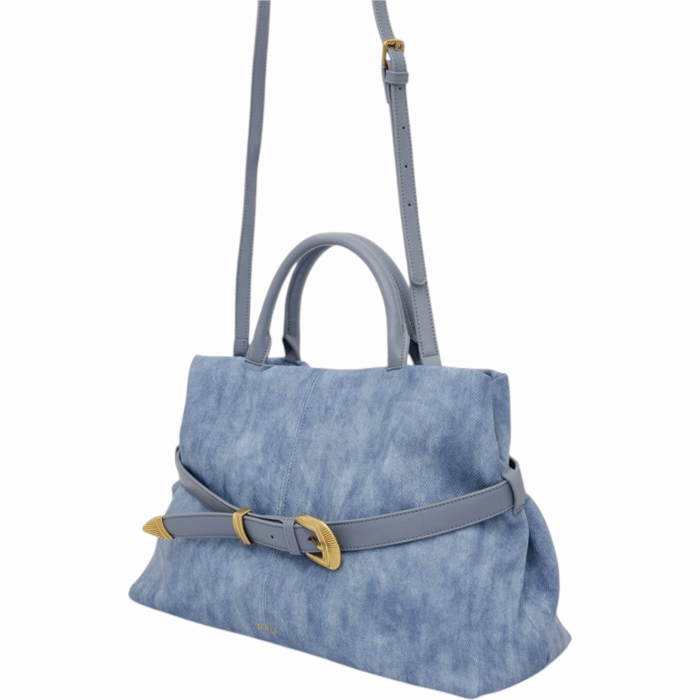 Borsa donna NALI' modello Melissa a mano in tessuto tramato dettagli ecopelle e tracolla staccabile