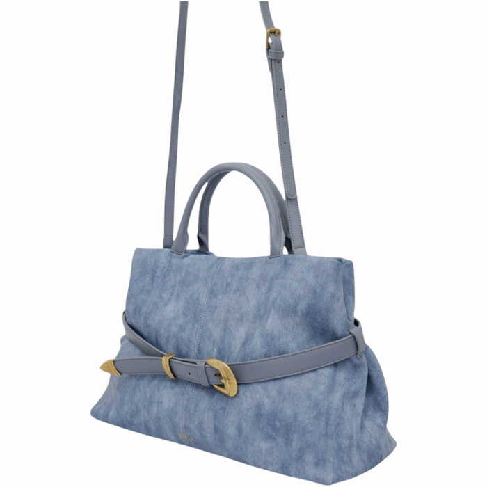 Borsa donna NALI' modello Melissa a mano in tessuto tramato dettagli ecopelle e tracolla staccabile