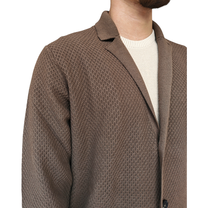 Cardigan uomo BERNA 100% cotone lavorazione a rielievo scollo a V