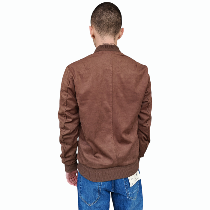 Giubbotto uomo GIANNI LUPO scamosciato leggero slim fit con orli elastici 