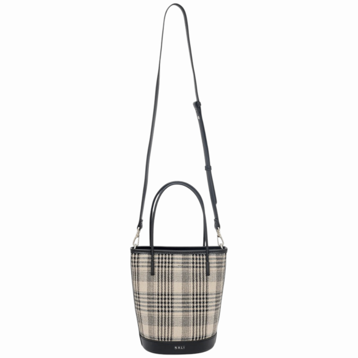 Borsa donna NALI' mod. Kasia Bucket secchiello in tessuto tramato dettagli ecopelle