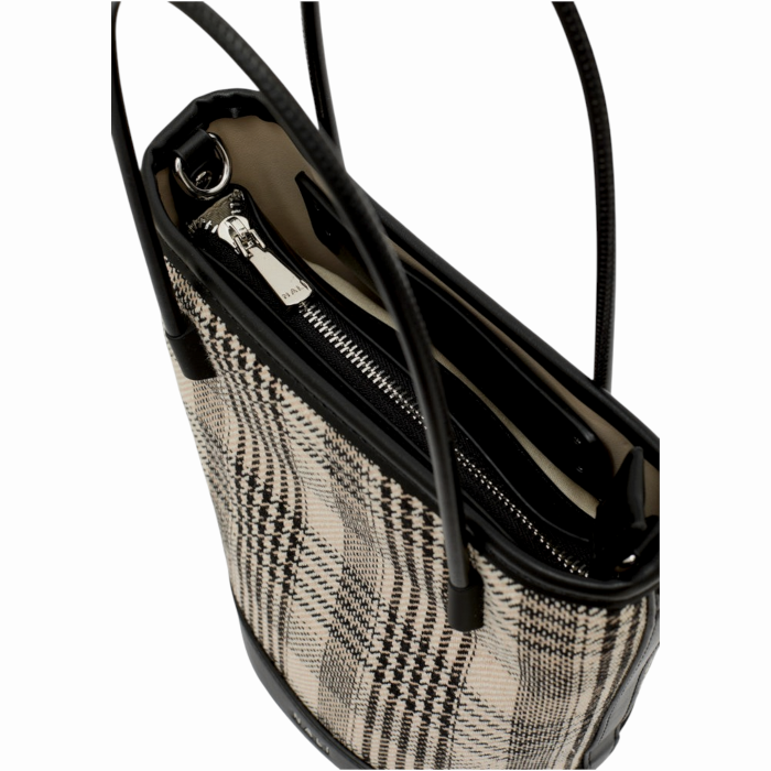 Borsa donna NALI' mod. Kasia Bucket secchiello in tessuto tramato dettagli ecopelle