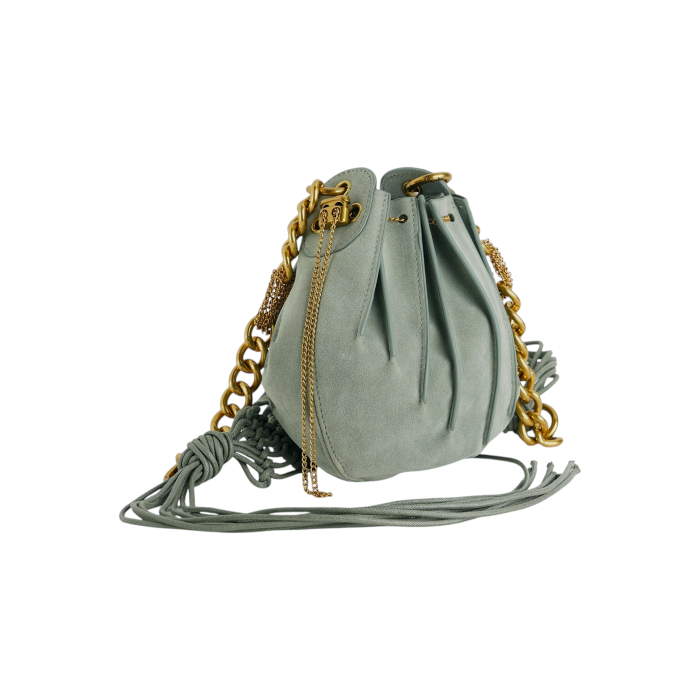 Borsa donna NALI' mod. a spalla Evissa small scamosciata cinghia catena e frange