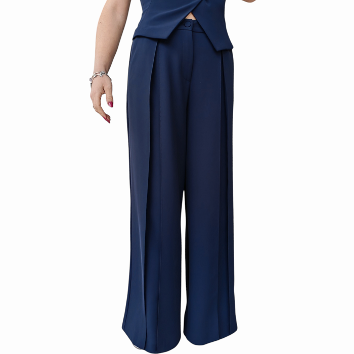 Completo donna IMPERIAL gilet doppiopetto smanicato pantalone palazzo con pinces