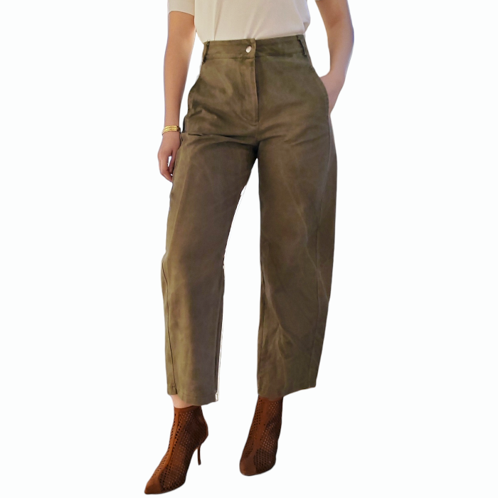 Pantalone donna SAIPH 100% cotone modello Balloon tasche anteriori a taglio