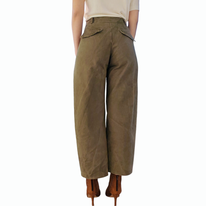 Pantalone donna SAIPH 100% cotone modello Balloon tasche anteriori a taglio