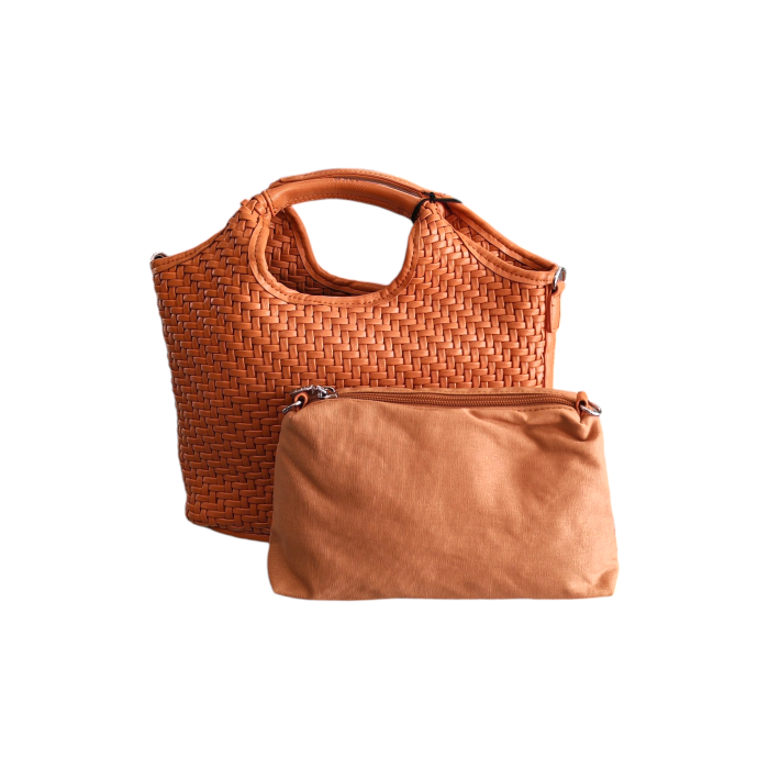 Borsa donna NALI' mod. Cambridge in ecopelle intrecciata tracolla staccabile e pochette