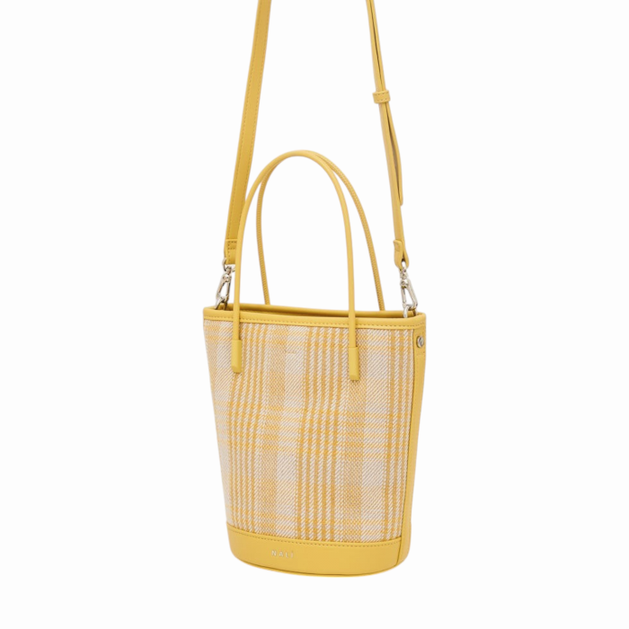 Borsa donna NALI' mod. Kasia Bucket secchiello in tessuto tramato dettagli ecopelle