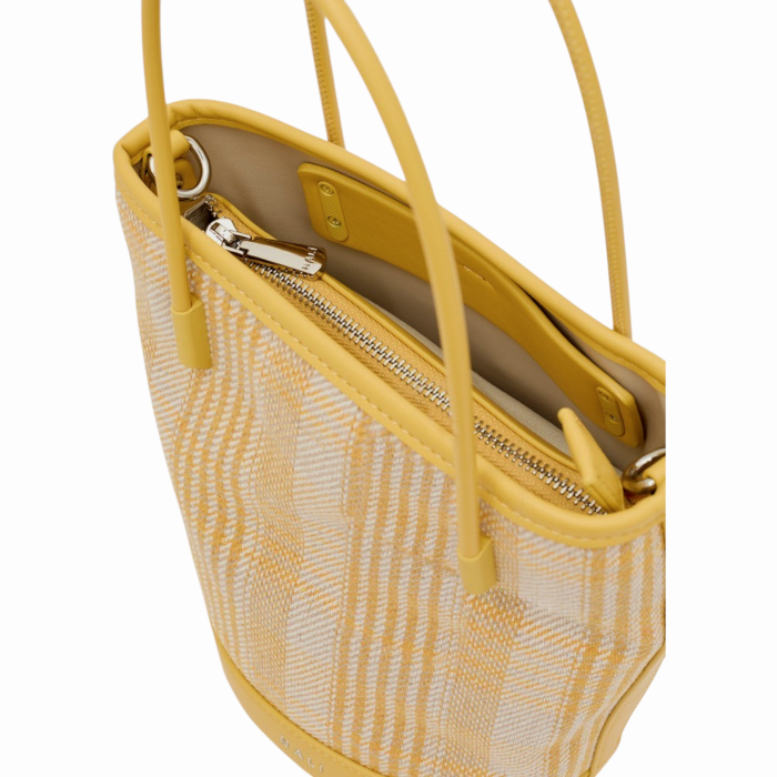 Borsa donna NALI' mod. Kasia Bucket secchiello in tessuto tramato dettagli ecopelle