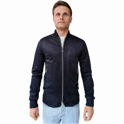   Giubbotto uomo GIANNI LUPO scamosciato leggero slim fit con orli elastici