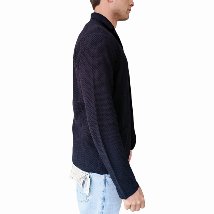 Cardigan uomo BERNA 100% cotone lavorazione a rielievo scollo a V