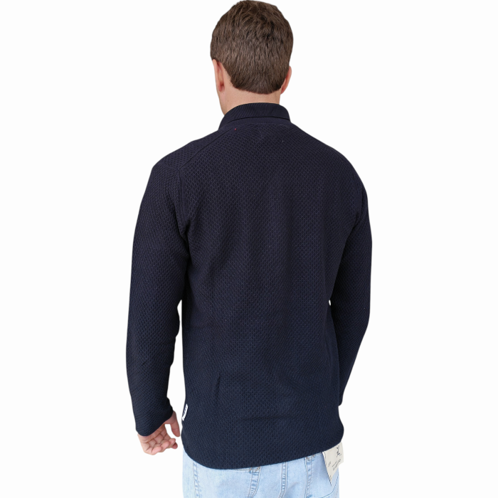 Cardigan uomo BERNA 100% cotone lavorazione a rielievo scollo a V