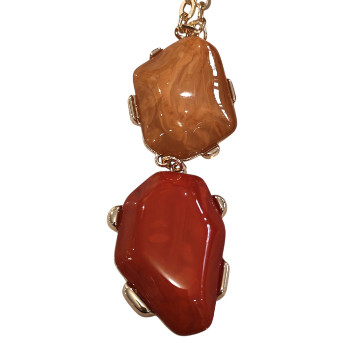 Collana donna NALI' mod. Maia lunga con catenina e due pendenti colorati