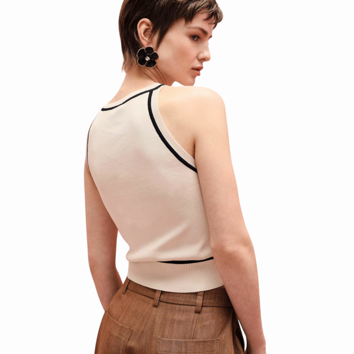 Top IMPERIAL smanicato girocollo con profili a contrasto